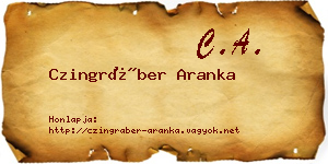 Czingráber Aranka névjegykártya