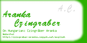 aranka czingraber business card